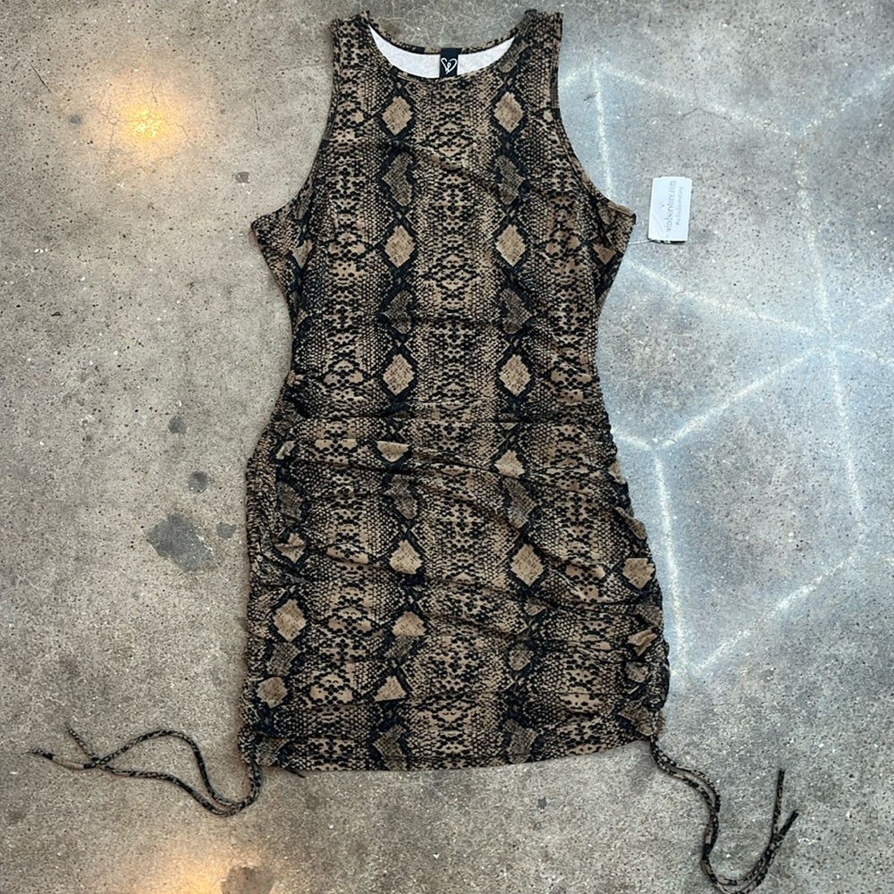Windsor Brown Snake Print Mini Dress